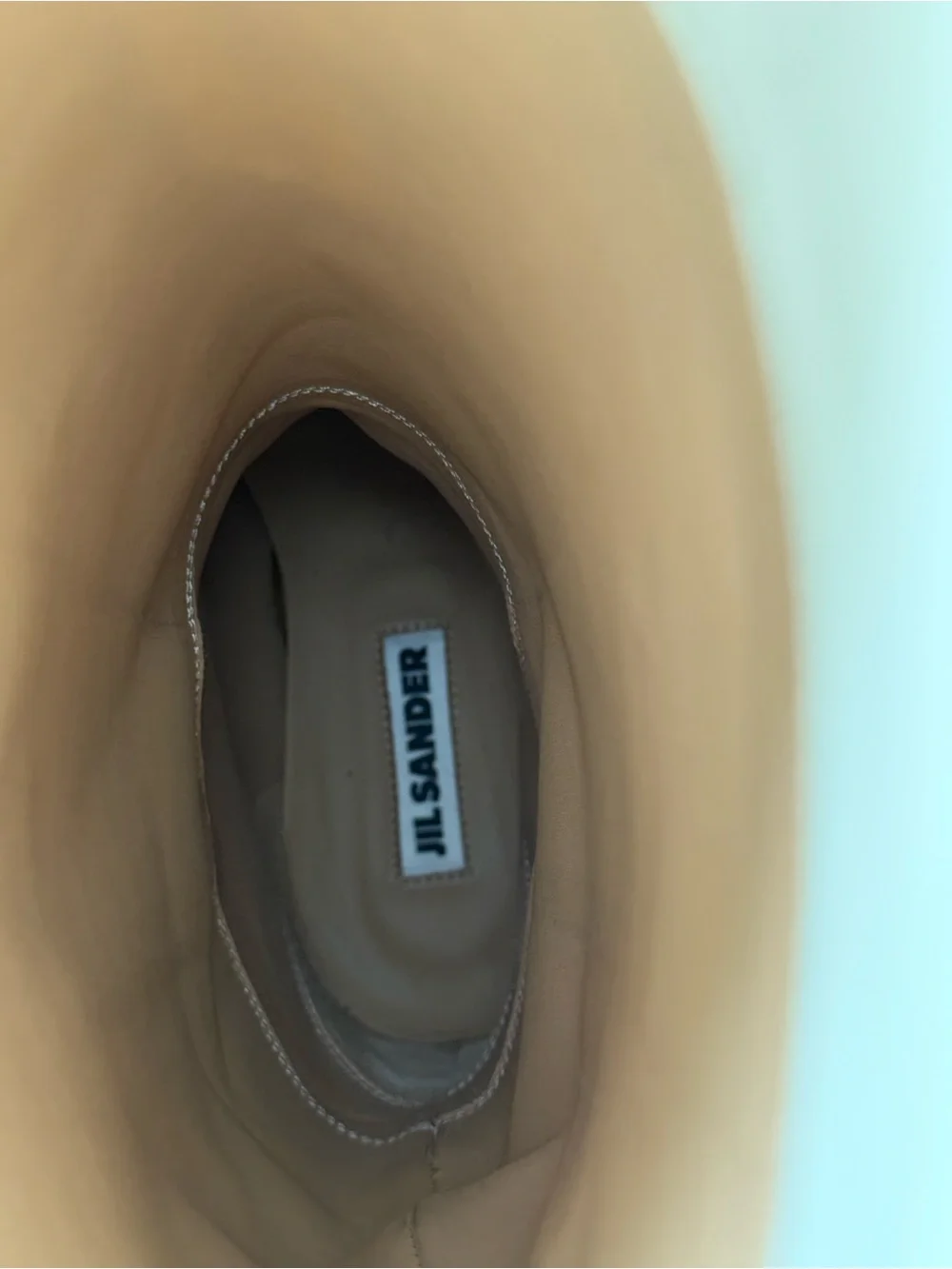 Jil Sander Cream Leather Over-the-Knee Boots